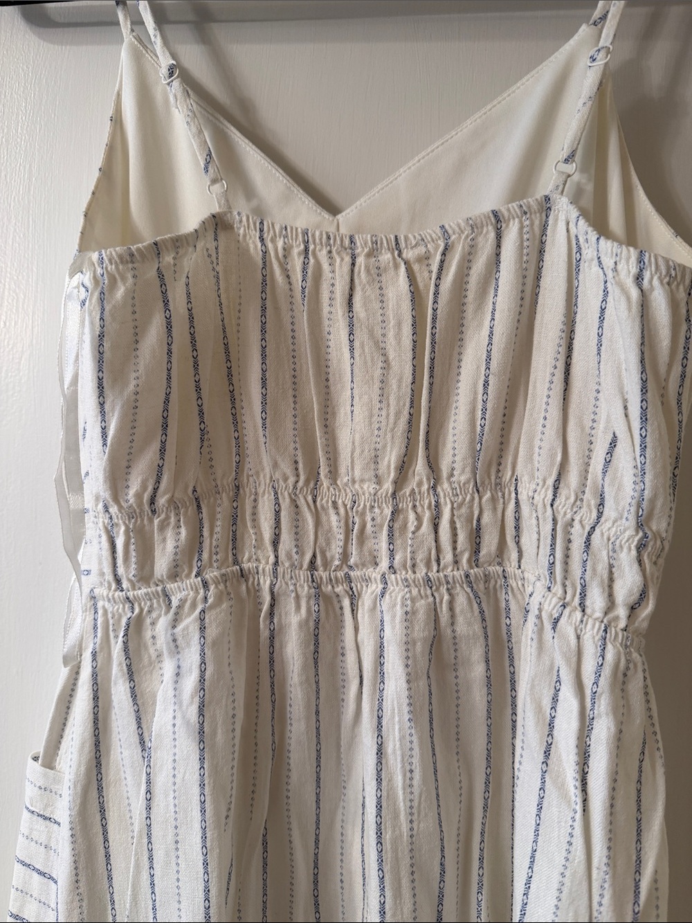 Monteau Cream and Navy Striped Midi Dress - Picture 5 of 5